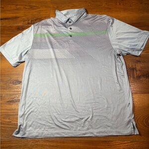 Ben Hogan performance Light Gray golf Polo Shirt with Green Accent
